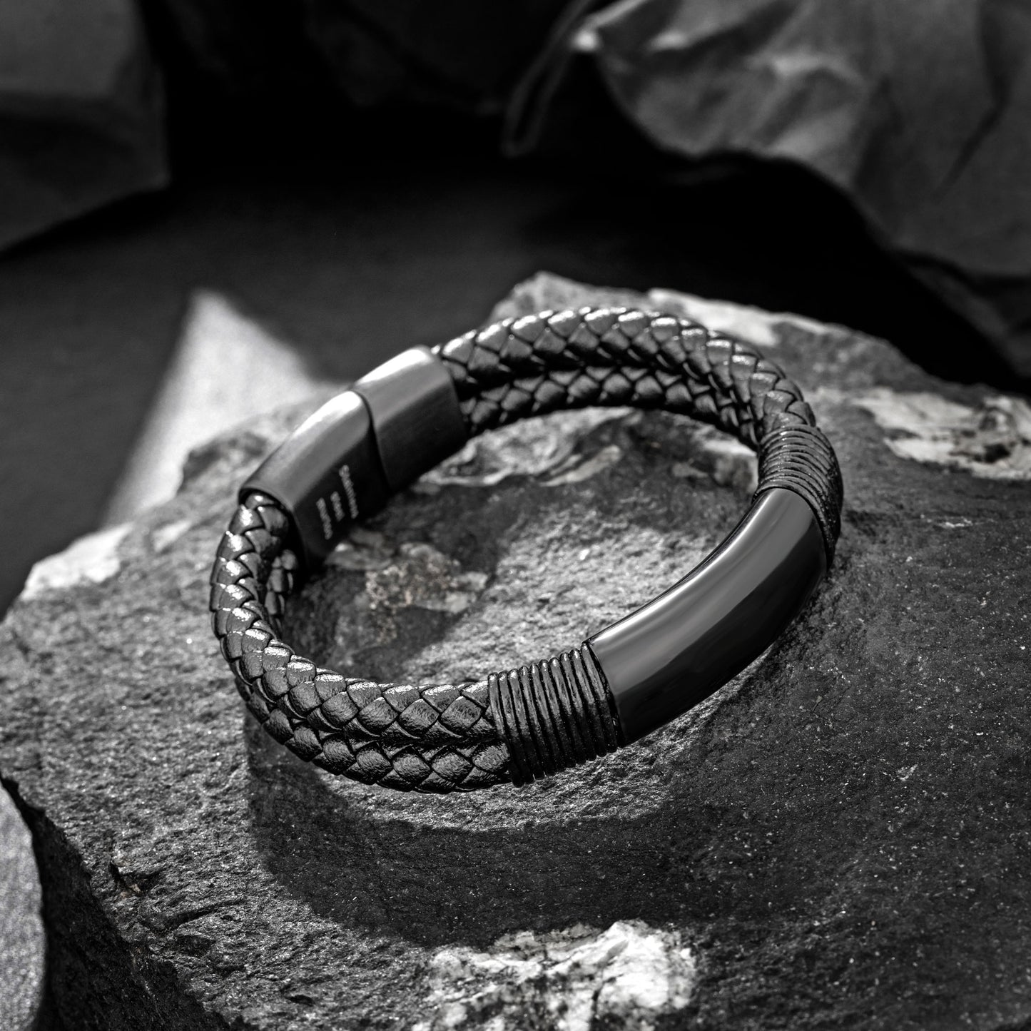 Leather and Steel Bracelet B00634