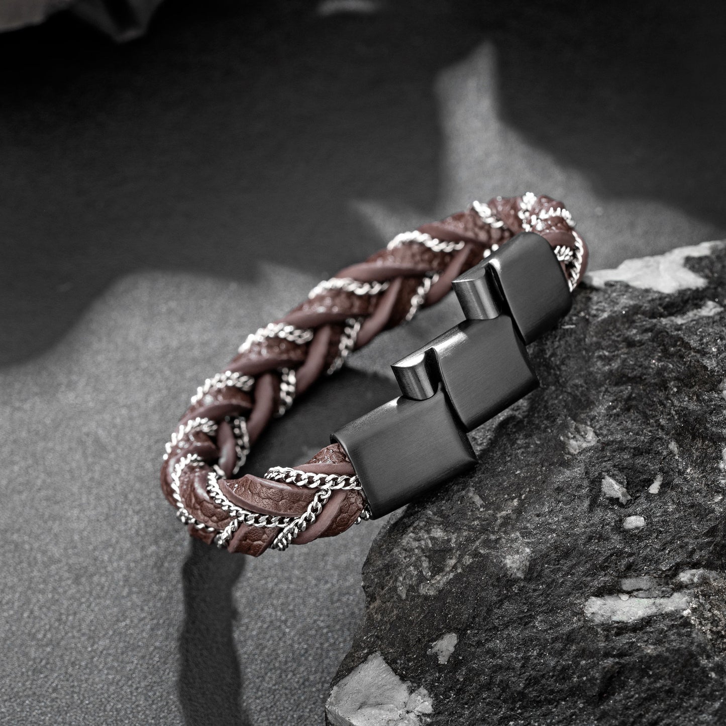 Leather and Steel Bracelet B00610