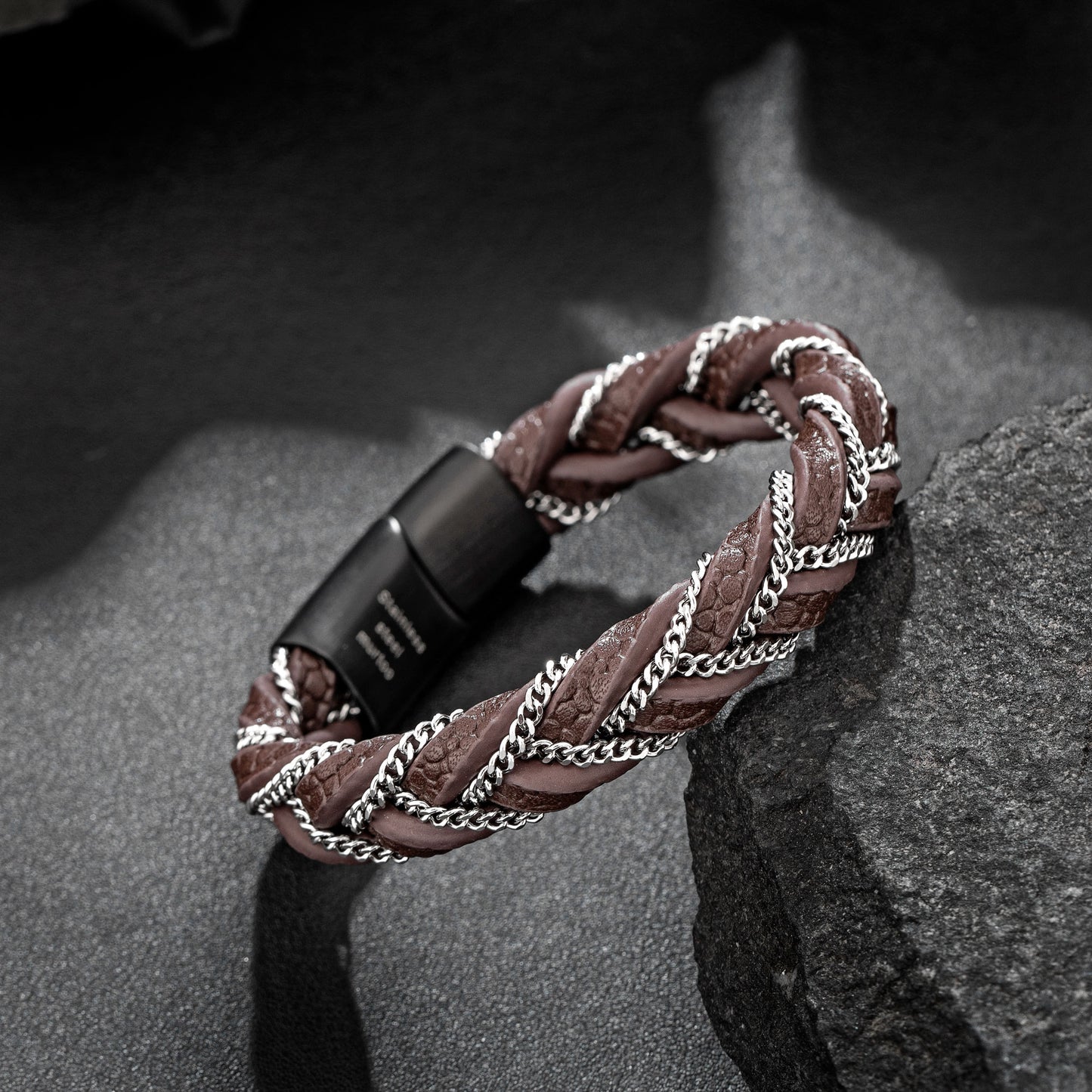 Leather and Steel Bracelet B00610