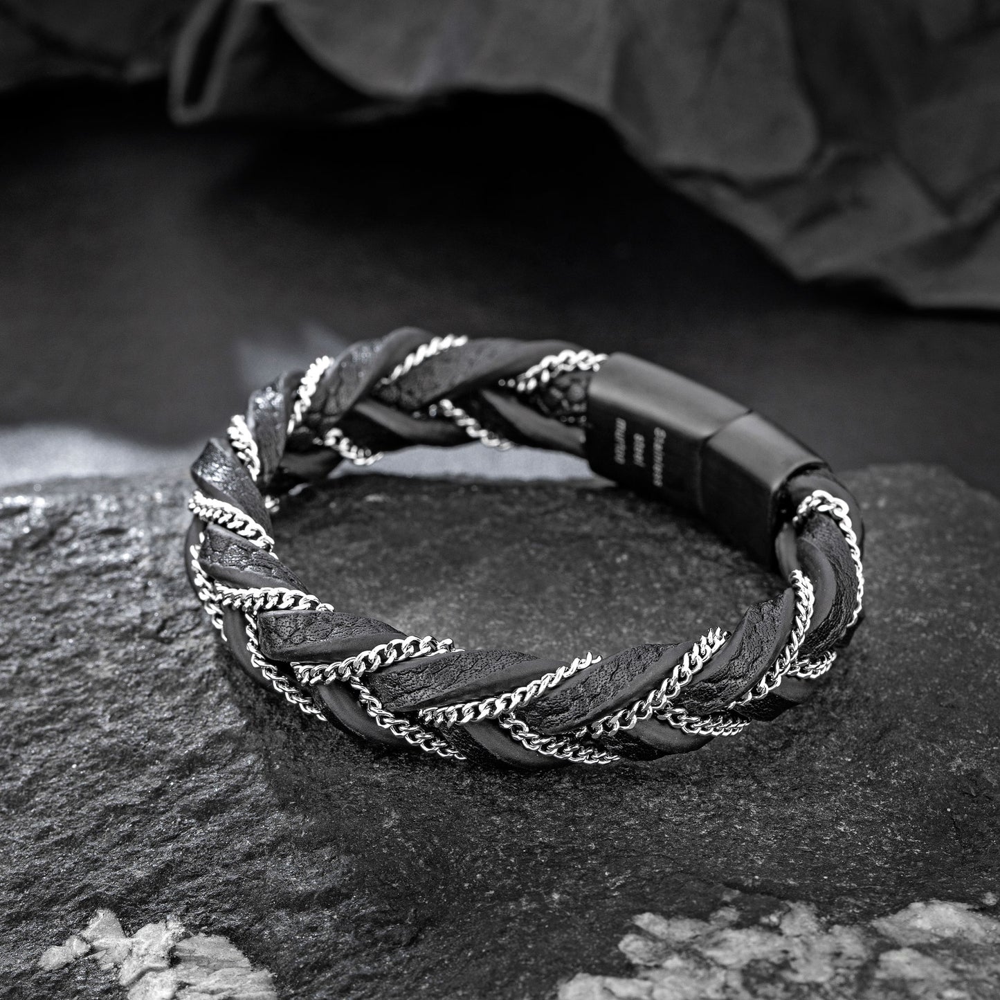 Leather and Steel Bracelet B00607