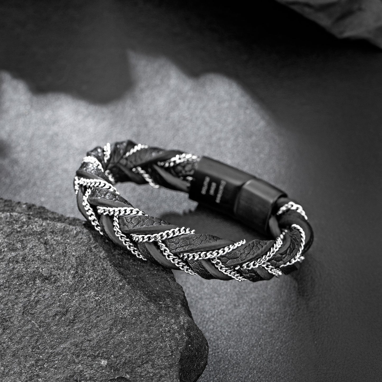 Leather and Steel Bracelet B00607