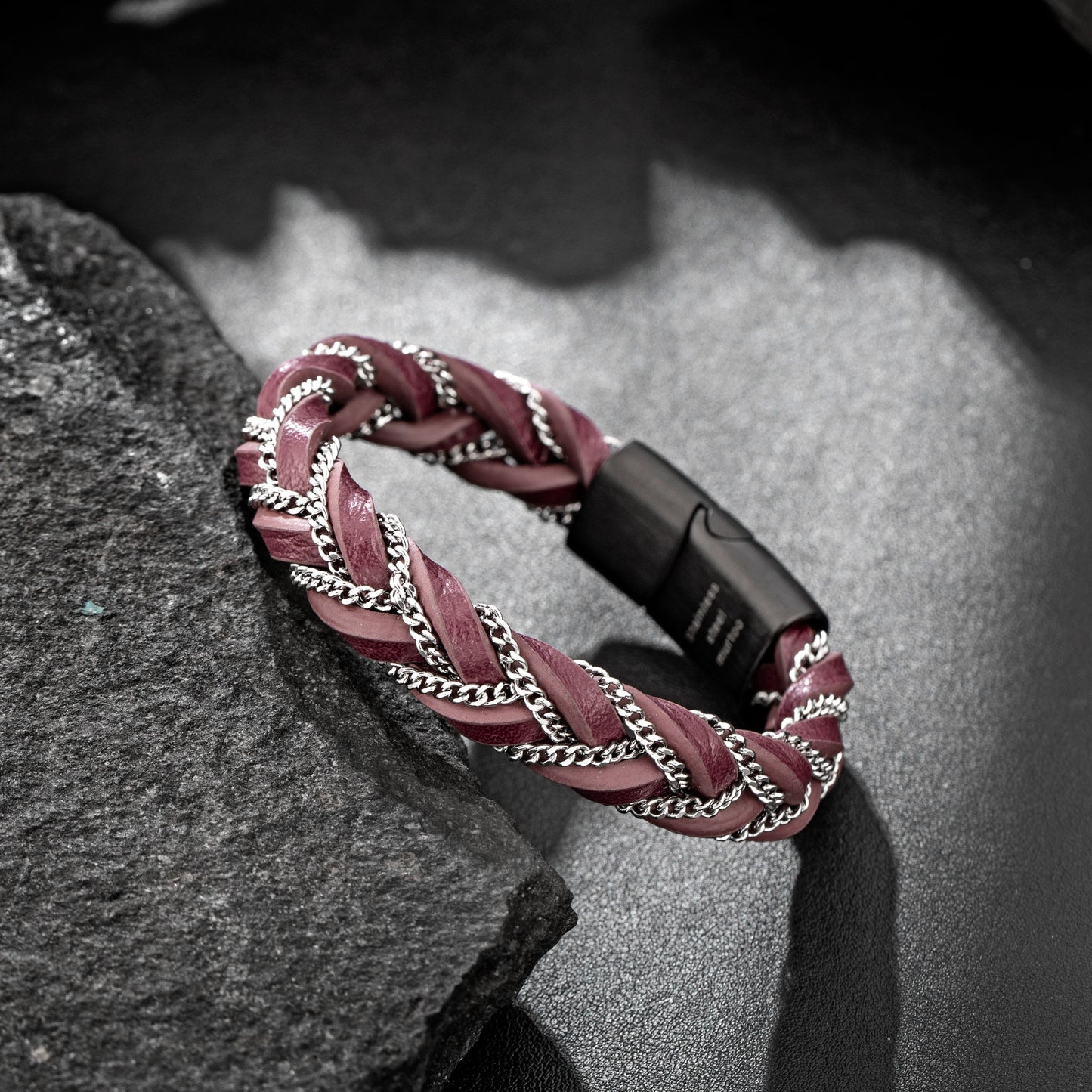 Leather and Steel Bracelet B00616