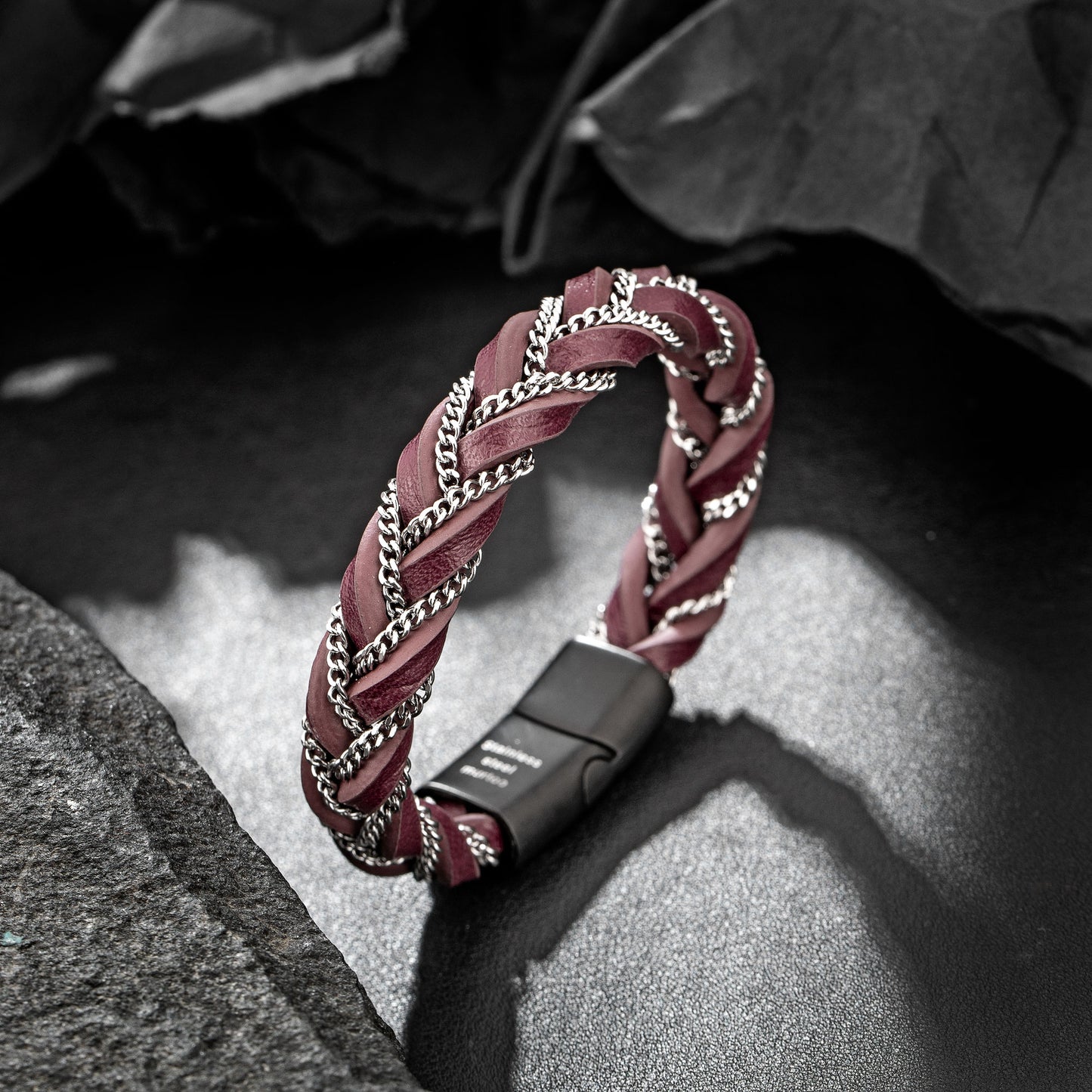 Leather and Steel Bracelet B00616