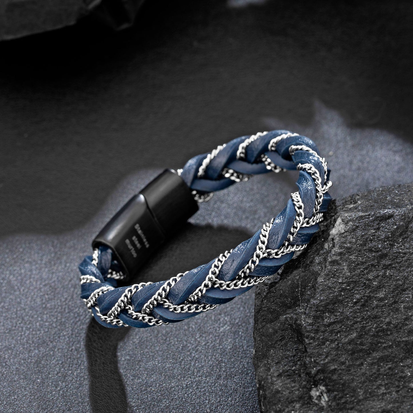 Leather and Steel Bracelet B00613