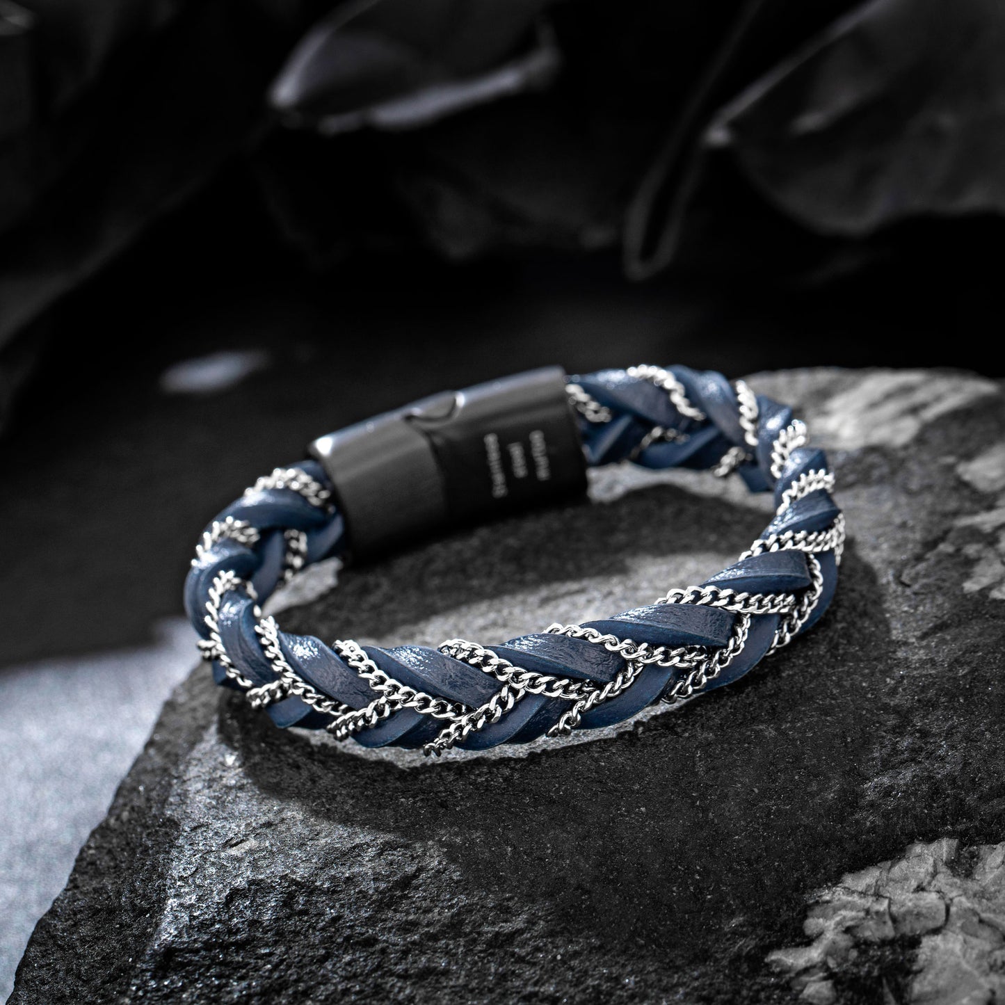 Leather and Steel Bracelet B00613