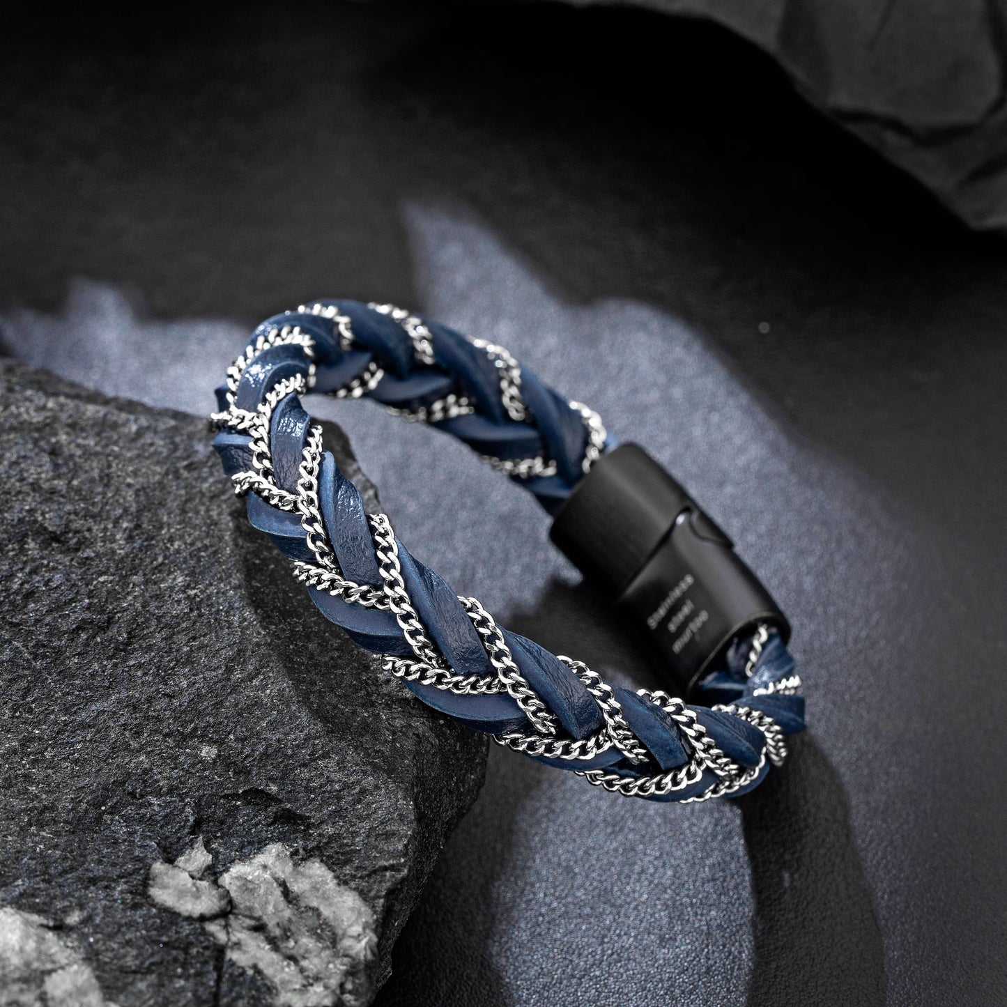 Leather and Steel Bracelet B00613