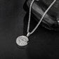 Silver Compass Apple Pendant Necklace Wheat Chain N00387