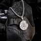 Silver Compass Apple Pendant Necklace Wheat Chain N00387