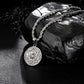 Silver Coin Compass Pendant Necklace Twisted Rope Chain N00378