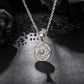 Silver Coin Compass Pendant Necklace Twisted Rope Chain N00378