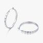 Stainless Steel Hoop Earrings for Women, Geometric Textured Silver Earrings, Minimalist Round Jewelry Accessories for Daily Wear
