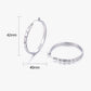 Stainless Steel Hoop Earrings for Women, Geometric Textured Silver Earrings, Minimalist Round Jewelry Accessories for Daily Wear