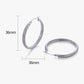 Stainless Steel Hoop Earrings for Women, Spiral Textured Silver Earrings, Ribbed Geometric Round Jewelry Accessories for Daily Wear