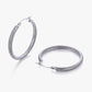 Stainless Steel Hoop Earrings for Women, Spiral Textured Silver Earrings, Ribbed Geometric Round Jewelry Accessories for Daily Wear