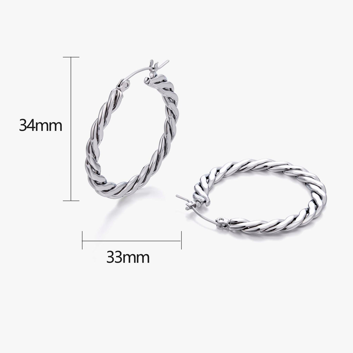Twisted Hoop Earrings for Women, Stainless Steel Geometric Earrings with Rope Texture Design, Minimalist Round Jewelry for Daily Wear and Special Occasions
