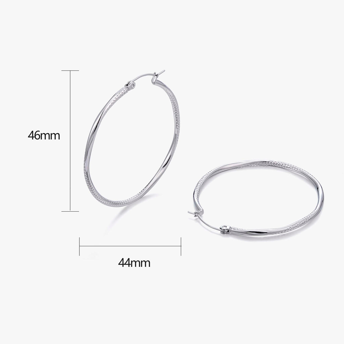 Stainless Steel Hoop Earrings for Women, Geometric Round Textured Hoop Earrings with Minimalist Metal Design, Modern Fashion Jewelry for Everyday Wear