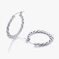 Stainless Steel Hoop Earrings for Women, Twisted Geometric Round Hoop Earrings with Minimalist Metal Design, Modern Fashion Jewelry for Everyday Wear