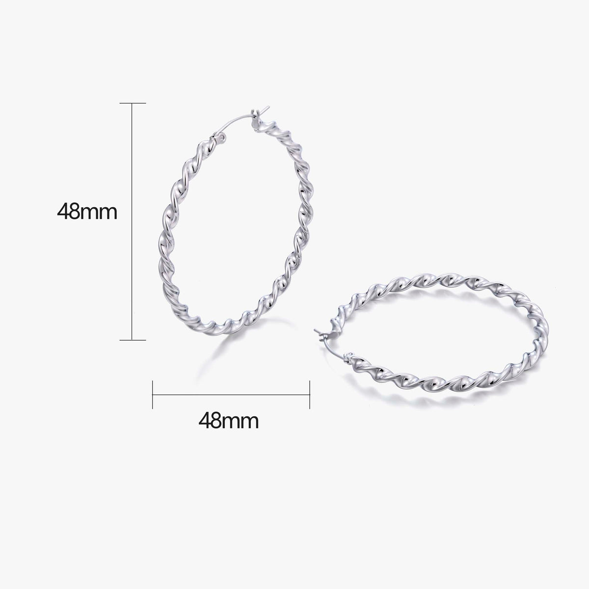 Stainless Steel Twisted Hoop Earrings for Women, Spiral Geometric Round Earrings with Modern Minimalist Design, Large Circle Fashion Jewelry