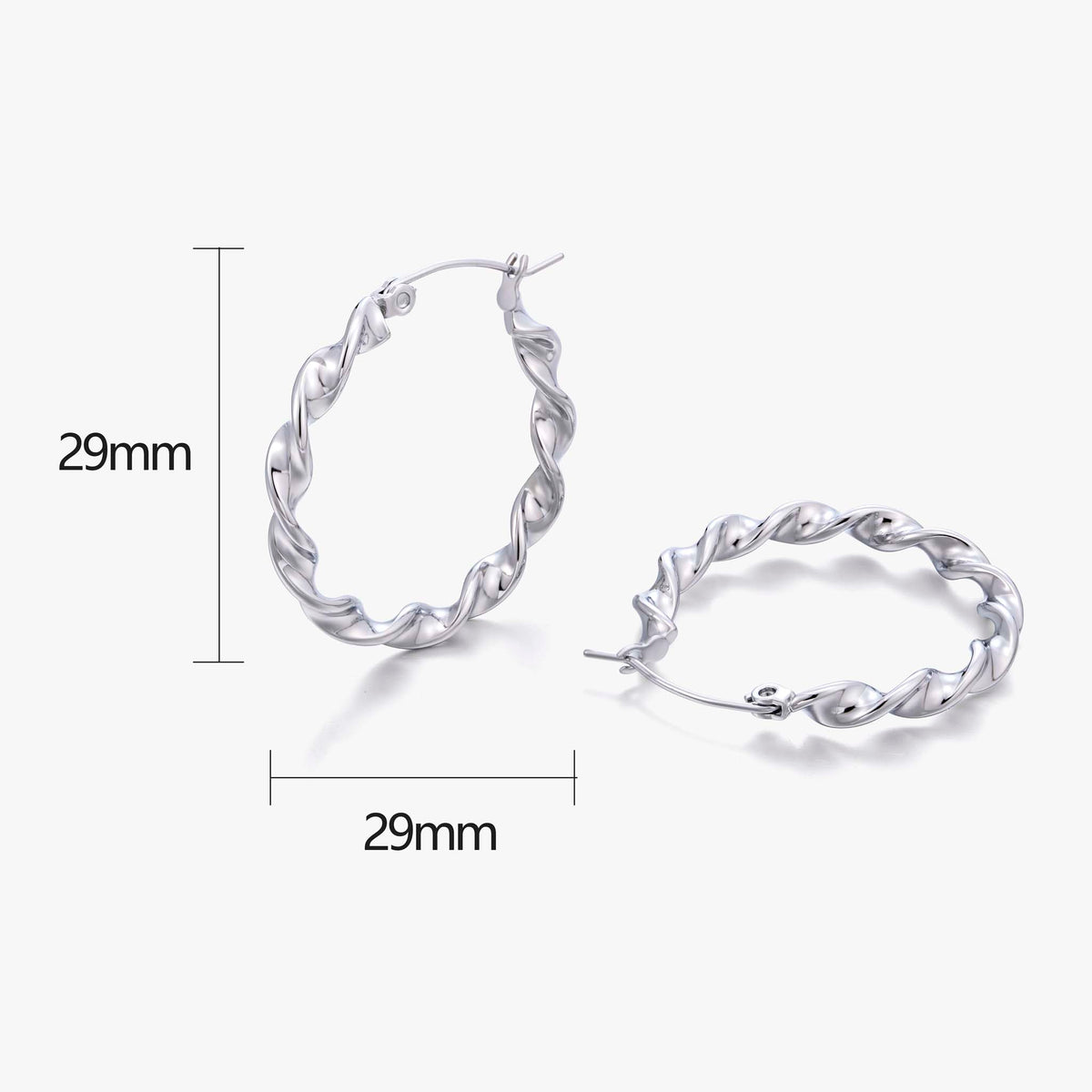 Twisted Hoop Earrings for Women, Geometric Round Earrings, Spiral Texture Jewelry Pair for Daily and Occasion Wear