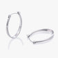 Oval Hoop Earrings for Women, Geometric Flat Hoop Earrings, Polished Modern Jewelry Pair for Daily and Office Wear