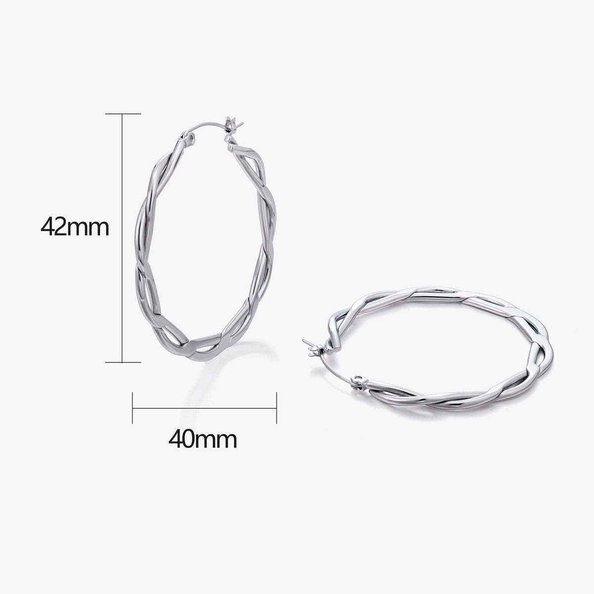 Hoop Earrings for Women, Oval Geometric Hoop Earrings, Interlaced Openwork Modern Jewelry Pair for Daily Styling