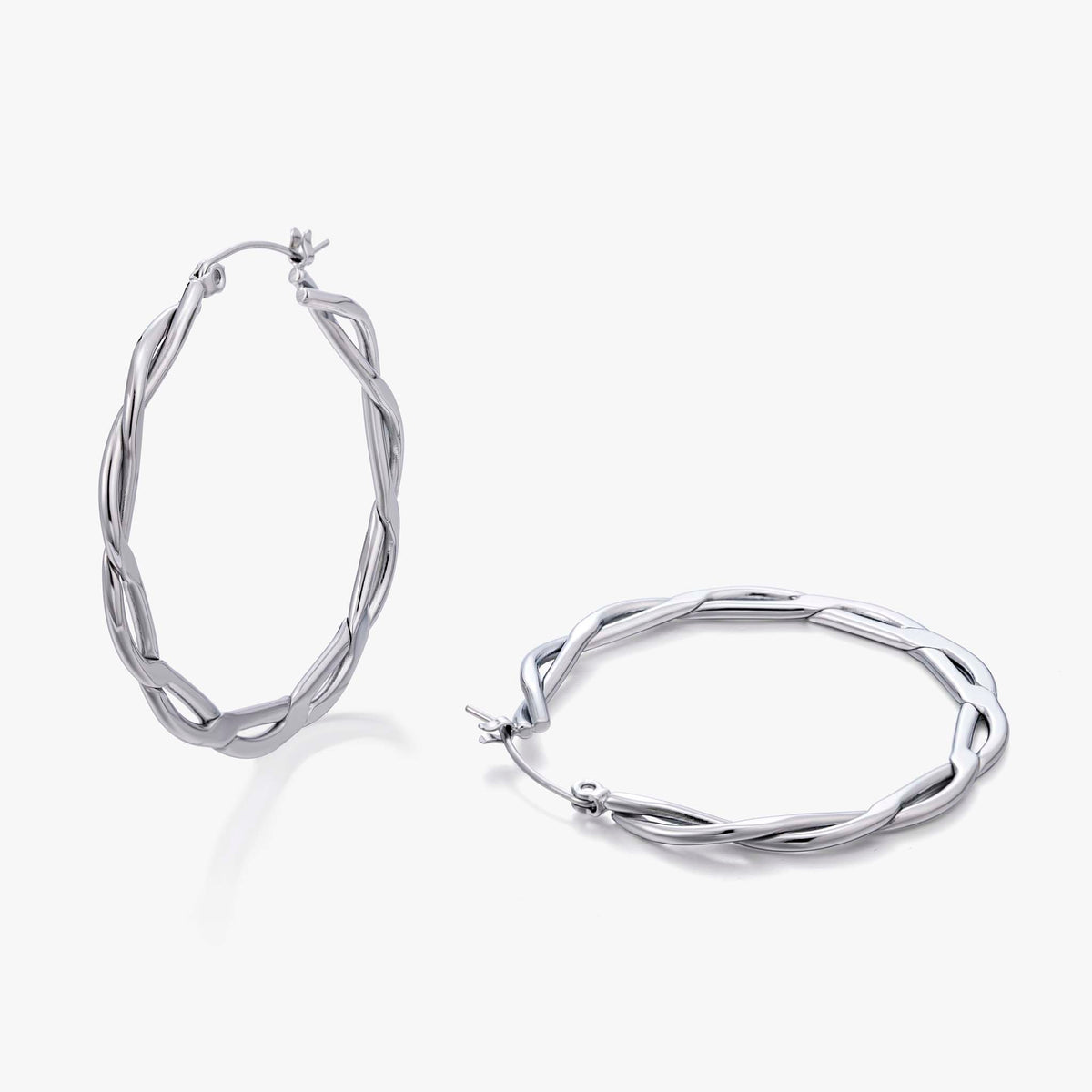 Hoop Earrings for Women, Oval Geometric Hoop Earrings, Interlaced Openwork Modern Jewelry Pair for Daily Styling
