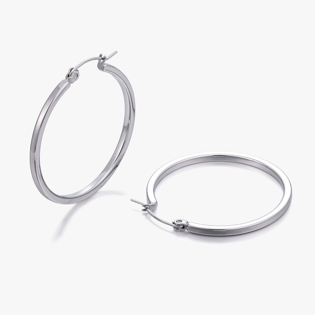 Hoop Earrings for Women, Round Geometric Hoop Earrings, Minimalist Classic Hoops, Modern Jewelry Pair