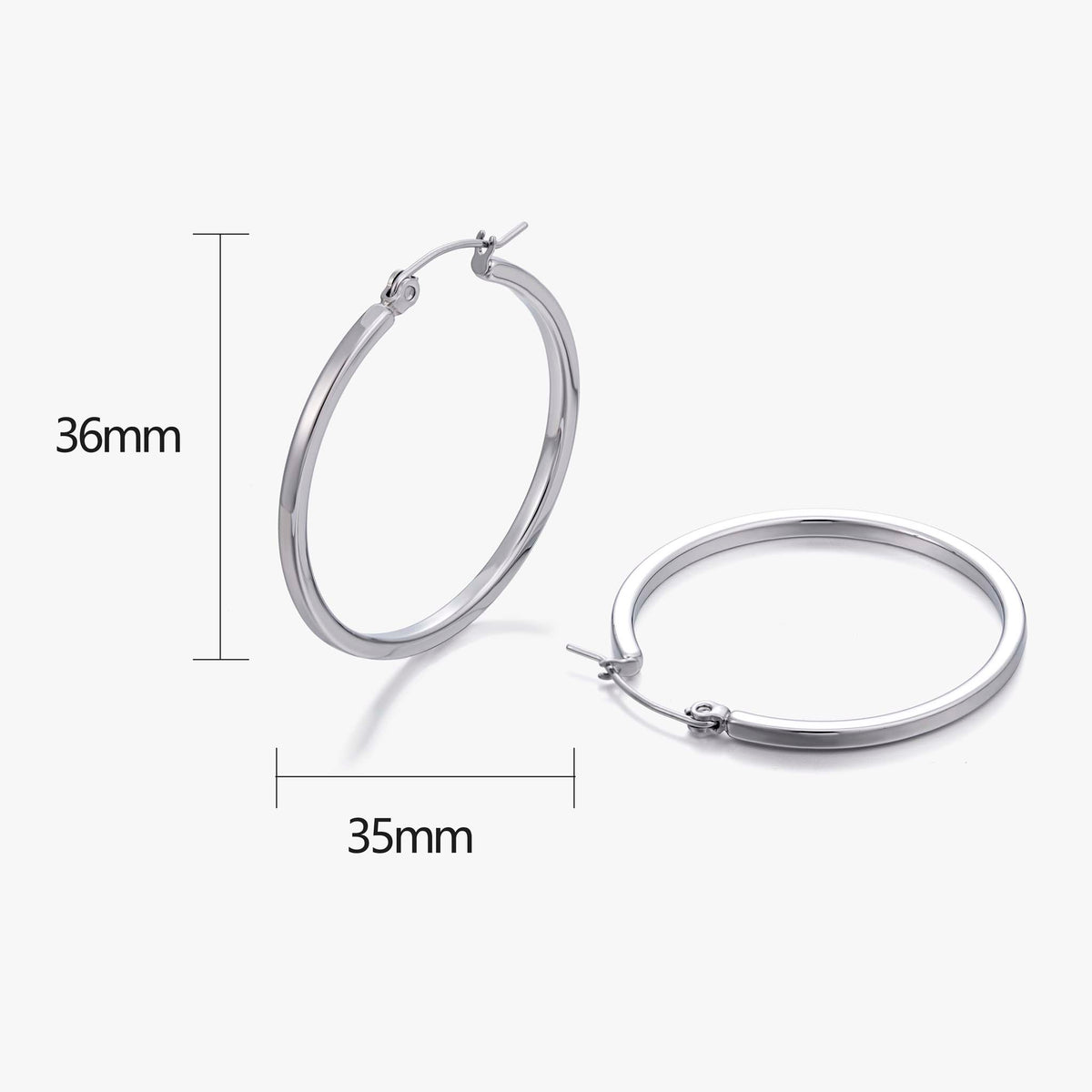 Hoop Earrings for Women, Round Geometric Hoop Earrings, Minimalist Classic Hoops, Modern Jewelry Pair