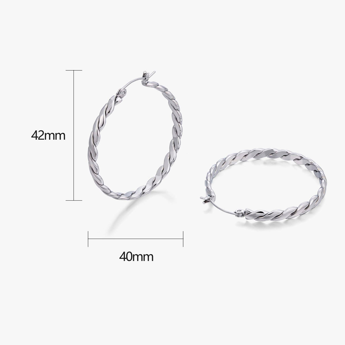 Twisted Hoop Earrings for Women, Geometric Rope Texture Round Statement Earrings, Everyday Office Party Jewelry