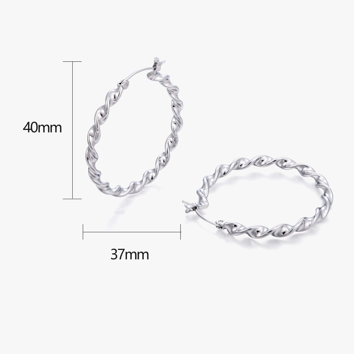 Twisted Hoop Earrings for Women, Geometric Round Statement Earrings, Textured Everyday Office Party Jewelry