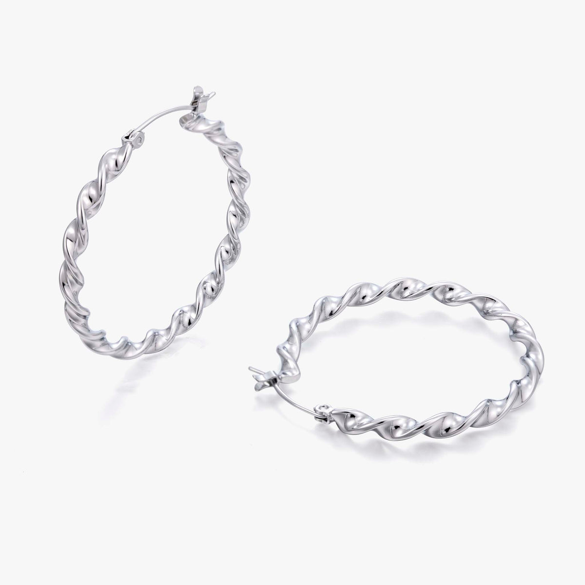Twisted Hoop Earrings for Women, Geometric Round Statement Earrings, Textured Everyday Office Party Jewelry