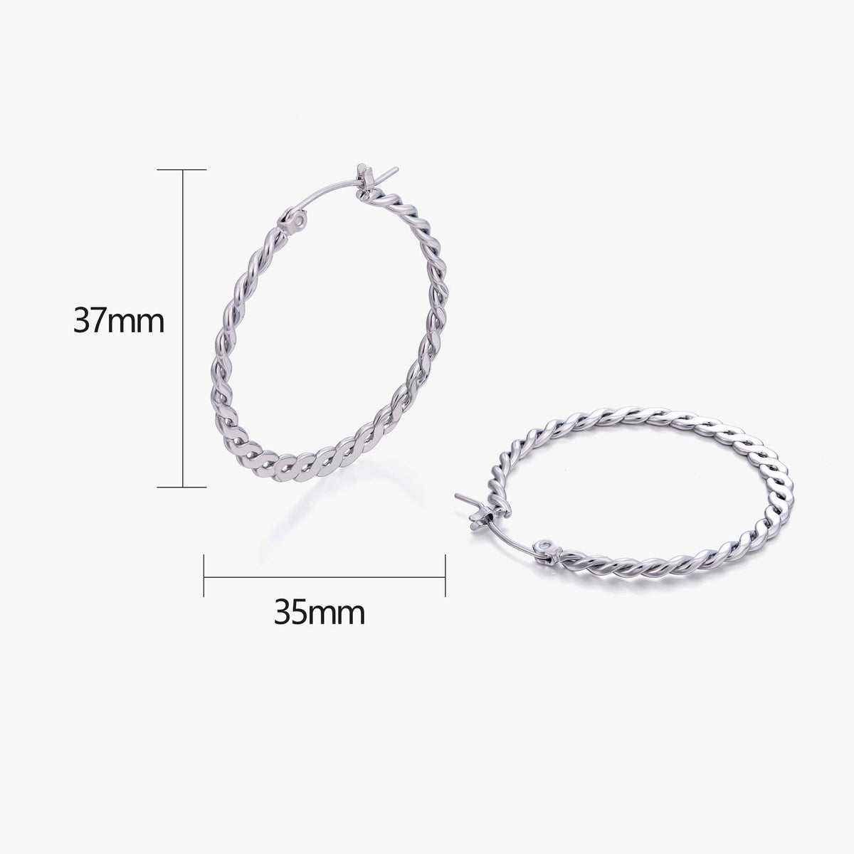 Twisted Hoop Earrings for Women, Geometric Round Statement Earrings, Textured Everyday Office Party Jewelry
