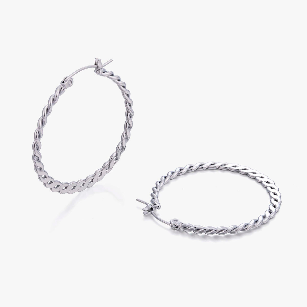 Twisted Hoop Earrings for Women, Geometric Round Statement Earrings, Textured Everyday Office Party Jewelry