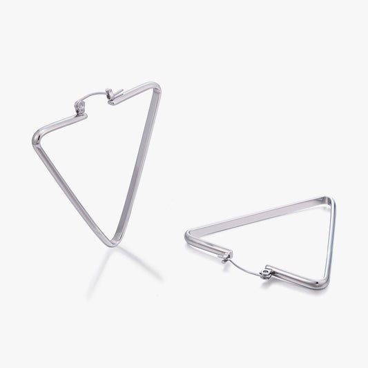 Triangle Hoop Earrings for Women, Geometric Statement Earrings, Modern Open Shape Everyday Office Party Jewelry