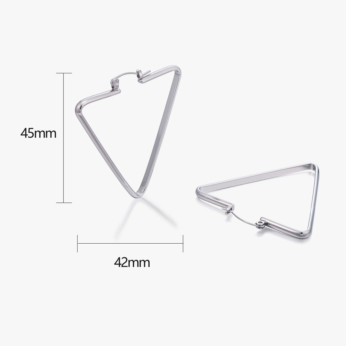 Triangle Hoop Earrings for Women, Geometric Statement Earrings, Modern Open Shape Everyday Office Party Jewelry