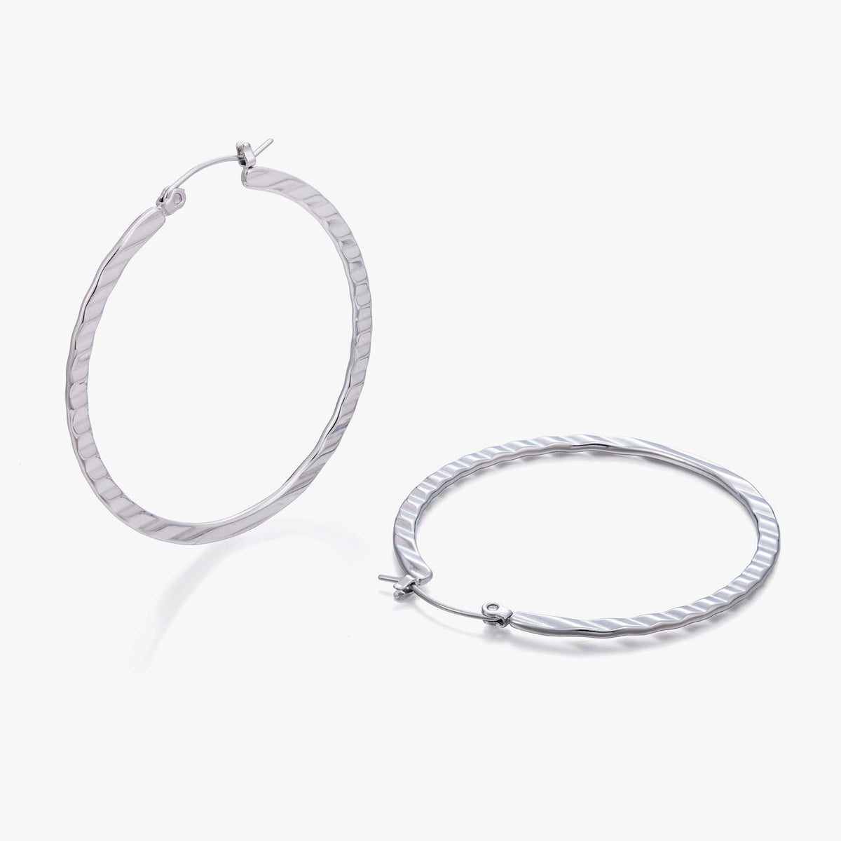 Textured Hoop Earrings for Women, Geometric Round Statement Earrings, Modern Everyday Office Party Jewelry