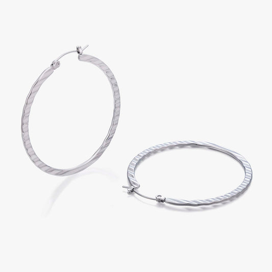 Textured Hoop Earrings for Women, Geometric Round Statement Earrings, Modern Everyday Office Party Jewelry