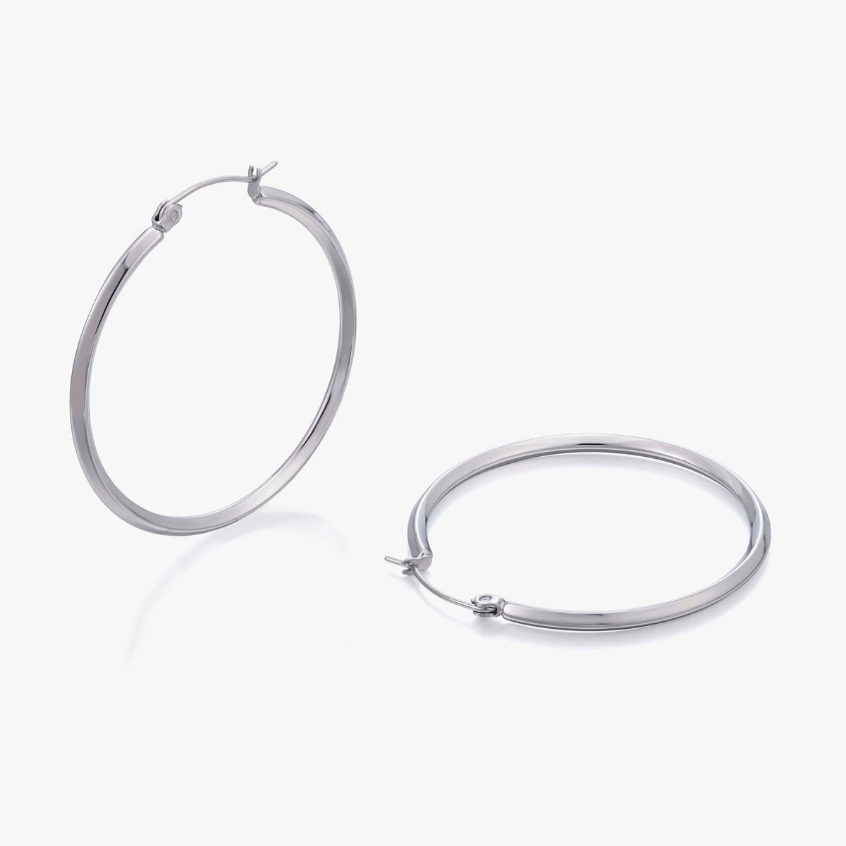 Smooth Hoop Earrings for Women, Geometric Round Statement Earrings, Modern Everyday Office Party Jewelry