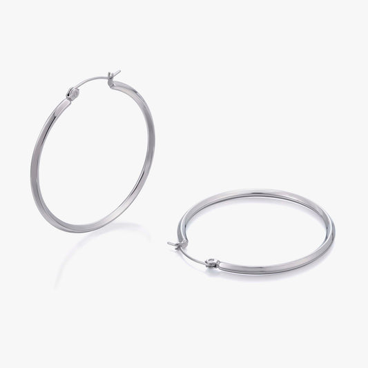Smooth Hoop Earrings for Women, Geometric Round Statement Earrings, Modern Everyday Office Party Jewelry