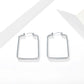 Geometric Square Hoop Earrings for Women, Stainless Steel Minimalist Rectangle Earrings, Modern Everyday Jewelry for Stylish Outfits