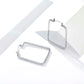 Geometric Square Hoop Earrings for Women, Stainless Steel Minimalist Rectangle Earrings, Modern Everyday Jewelry for Stylish Outfits