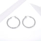 Geometric Textured Hoop Earrings for Women, Stainless Steel Round Earrings, Minimalist Modern Jewelry for Everyday Style