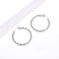 Geometric Textured Hoop Earrings for Women, Stainless Steel Round Earrings, Minimalist Modern Jewelry for Everyday Style
