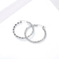 Geometric Textured Hoop Earrings for Women, Stainless Steel Round Earrings, Minimalist Modern Jewelry for Everyday Style