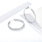 Stainless Steel Hoop Earrings for Women, Geometric Textured Silver Earrings, Minimalist Round Jewelry Accessories for Daily Wear