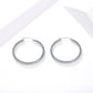 Stainless Steel Hoop Earrings for Women, Spiral Textured Silver Earrings, Ribbed Geometric Round Jewelry Accessories for Daily Wear