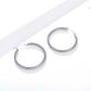 Stainless Steel Hoop Earrings for Women, Spiral Textured Silver Earrings, Ribbed Geometric Round Jewelry Accessories for Daily Wear