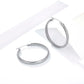 Stainless Steel Hoop Earrings for Women, Spiral Textured Silver Earrings, Ribbed Geometric Round Jewelry Accessories for Daily Wear