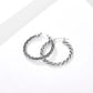 Twisted Hoop Earrings for Women, Stainless Steel Geometric Earrings with Rope Texture Design, Minimalist Round Jewelry for Daily Wear and Special Occasions