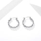 Stainless Steel Hoop Earrings for Women, Twisted Geometric Small Hoop Earrings with Rope Texture Design, Minimalist Round Jewelry for Everyday Wear